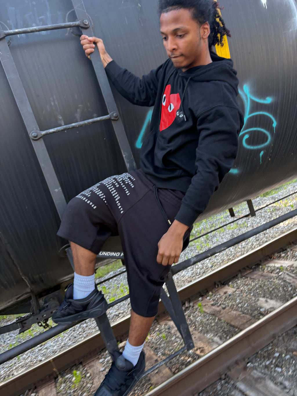 Black sweatshorts