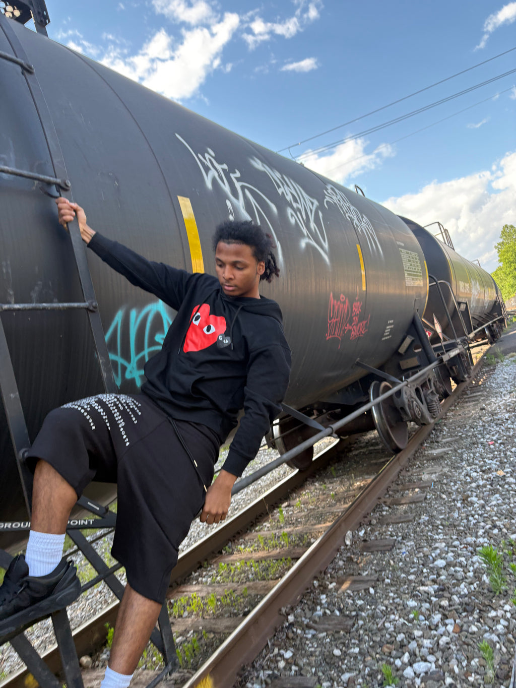 Black sweatshorts